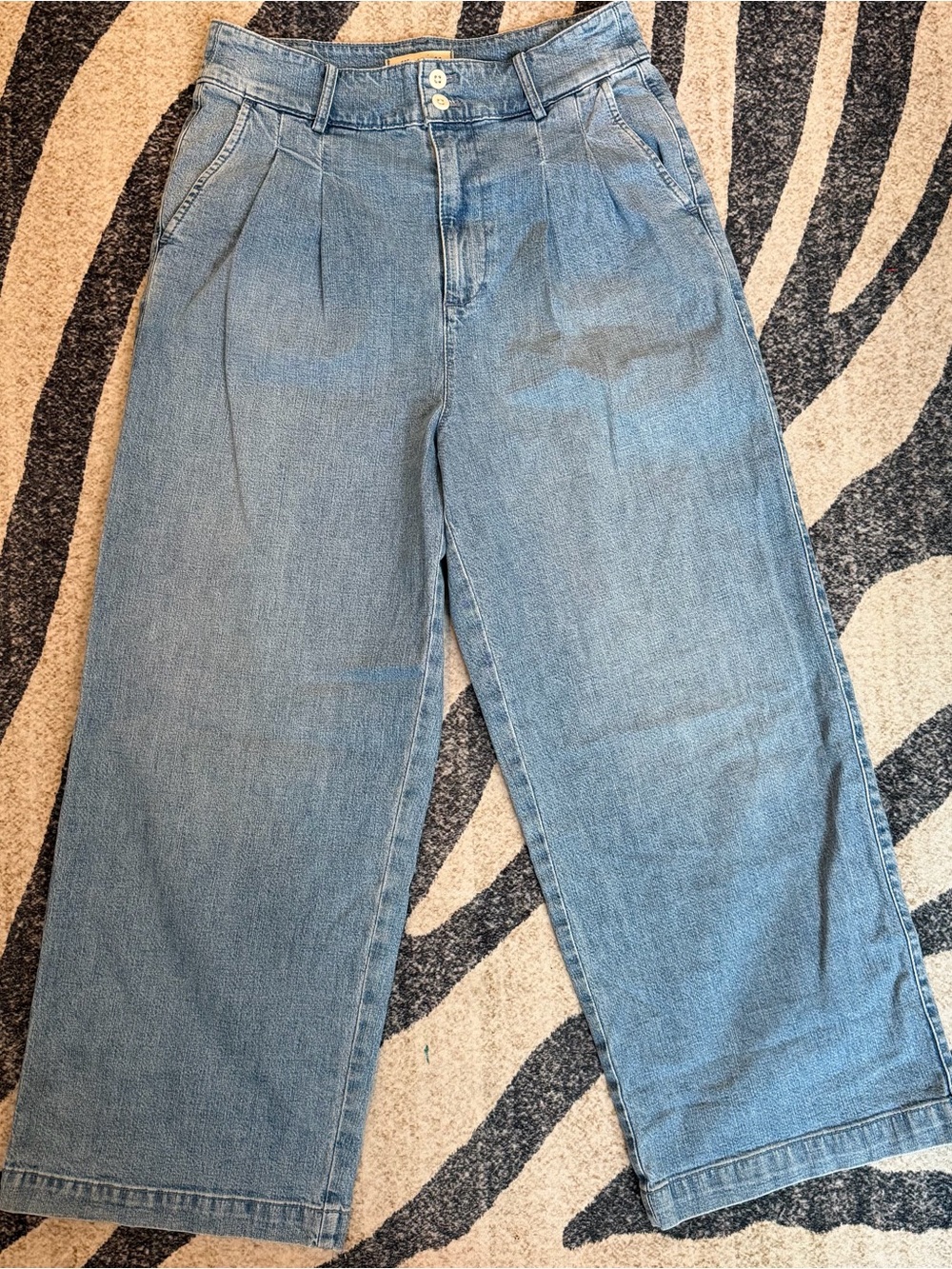 Madewell Pleated Wide-Leg Jeans Size 6